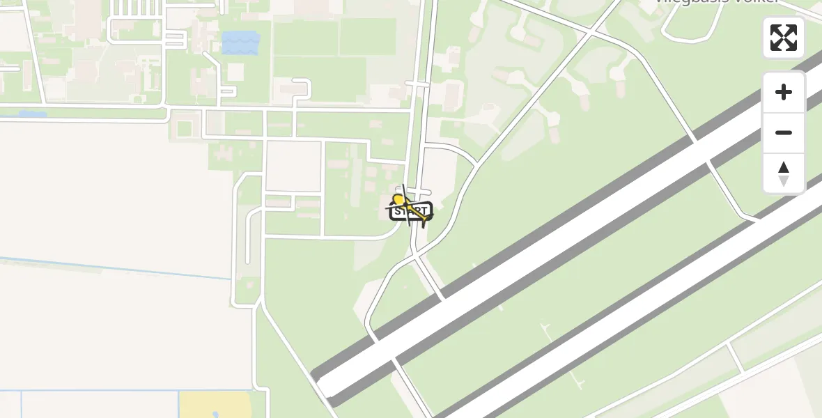Vluchtroute Politiehelikopter van Vliegbasis Volkel naar Vliegbasis Volkel