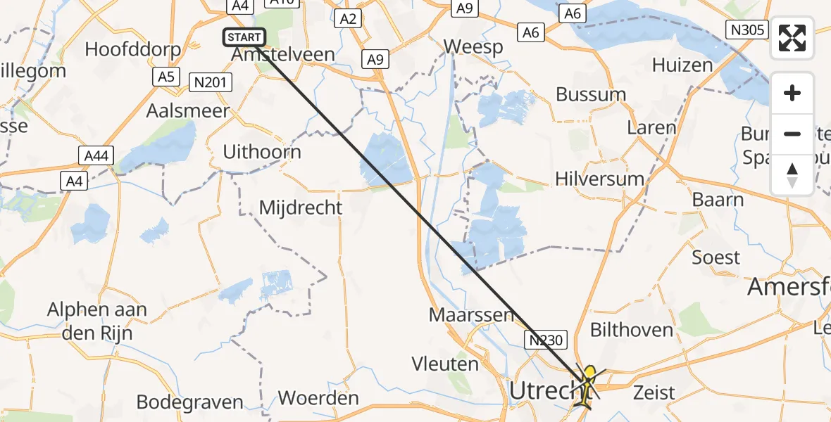 Routekaart van de vlucht: Politiehelikopter naar Utrecht, Varkensbocht