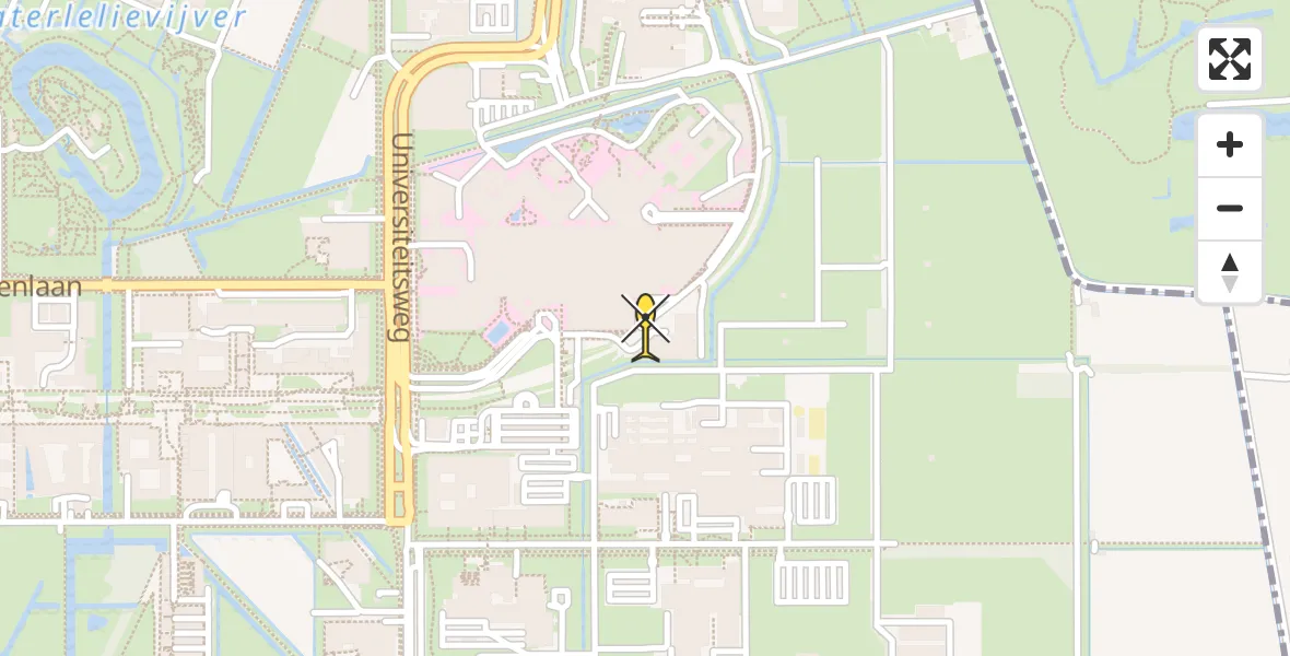 Routekaart van de vlucht: Lifeliner 3 naar Universitair Medisch Centrum Utrecht