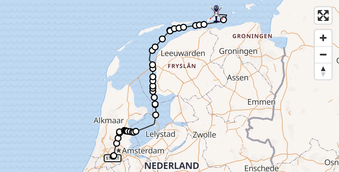 Vluchtroute Politiehelikopter Schiphol - , 15 augustus 2025, 13:18