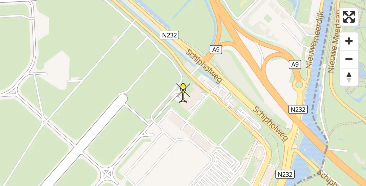 Vluchtroute Politiehelikopter van Schiphol naar Schiphol