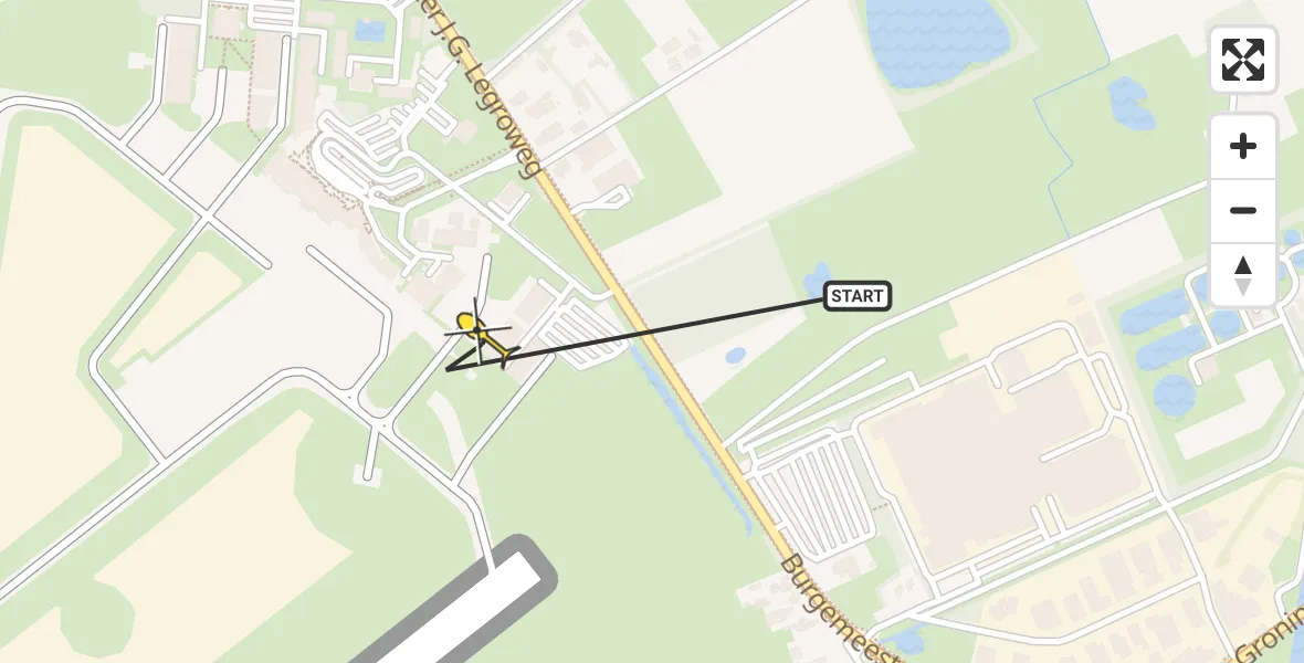 Routekaart van de vlucht: Lifeliner 4 naar Groningen Airport Eelde, Machlaan