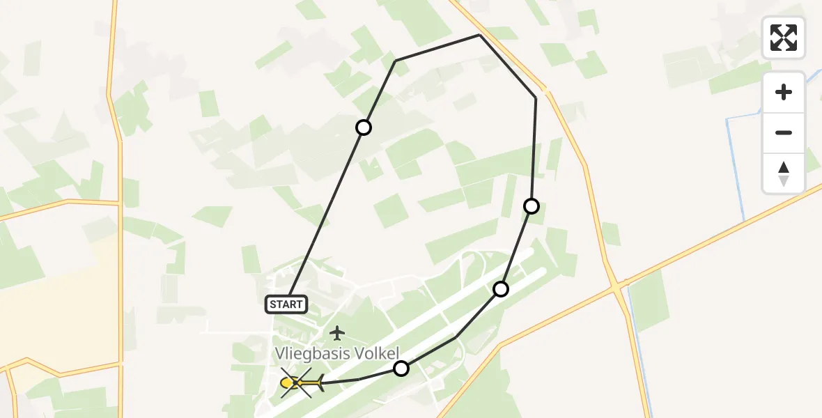 Routekaart van de vlucht: Lifeliner 3 naar Vliegbasis Volkel, Houtvennen