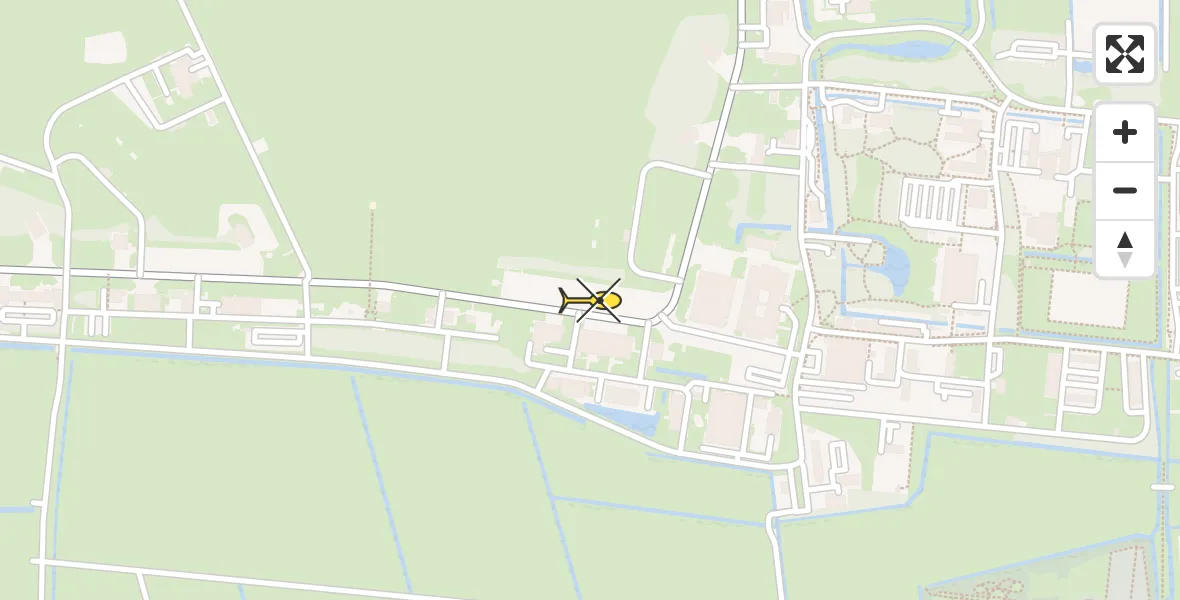 Routekaart van de vlucht: Ambulanceheli naar Vliegbasis Leeuwarden