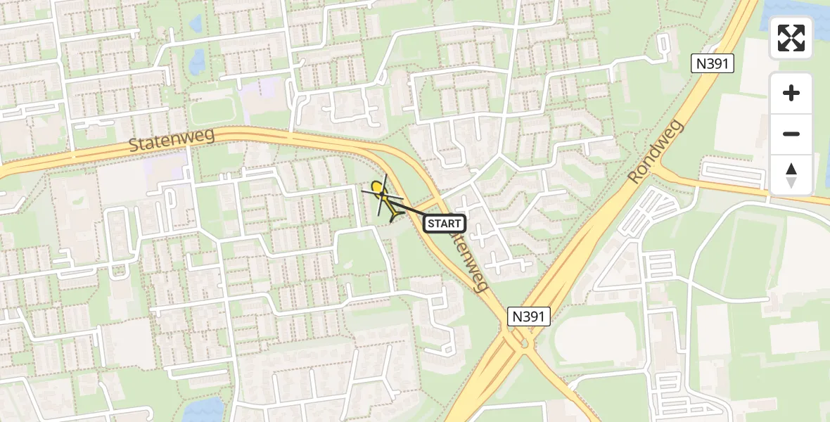 Routekaart van de vlucht: Lifeliner 4 naar Emmen, Statenweg