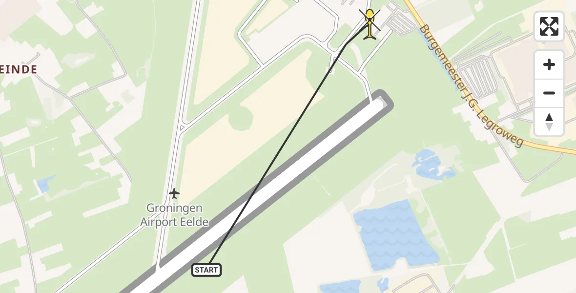 Routekaart van de vlucht: Lifeliner 4 naar Groningen Airport Eelde, Machlaan