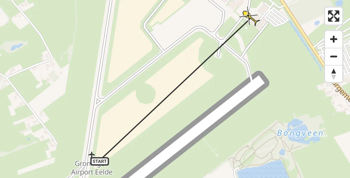 Routekaart van de vlucht: Lifeliner 4 naar Groningen Airport Eelde, Machlaan