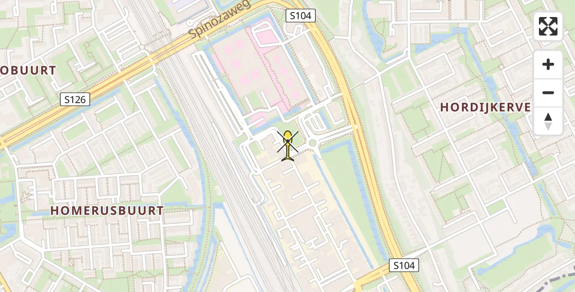 Routekaart van de vlucht: Lifeliner 1 naar Rotterdam