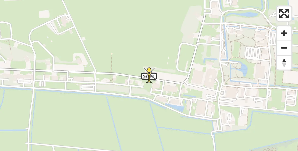Routekaart van de vlucht: Ambulancehelikopter naar Vliegbasis Leeuwarden, Keegsdijkje