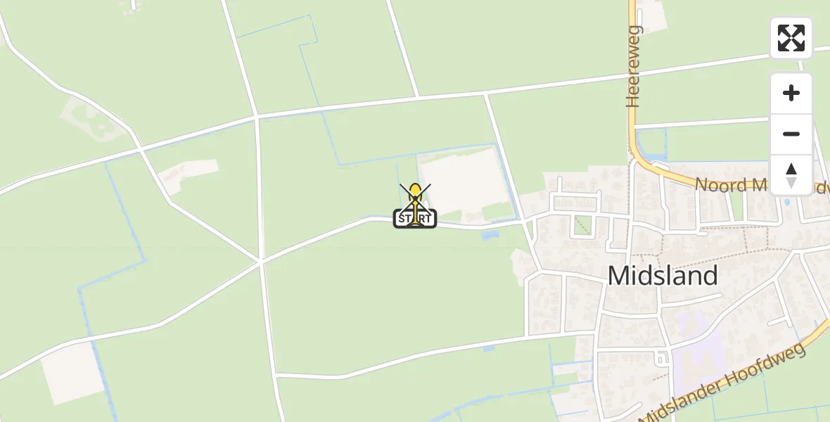 Routekaart van de vlucht: Ambulanceheli naar Midsland, Kallandspad