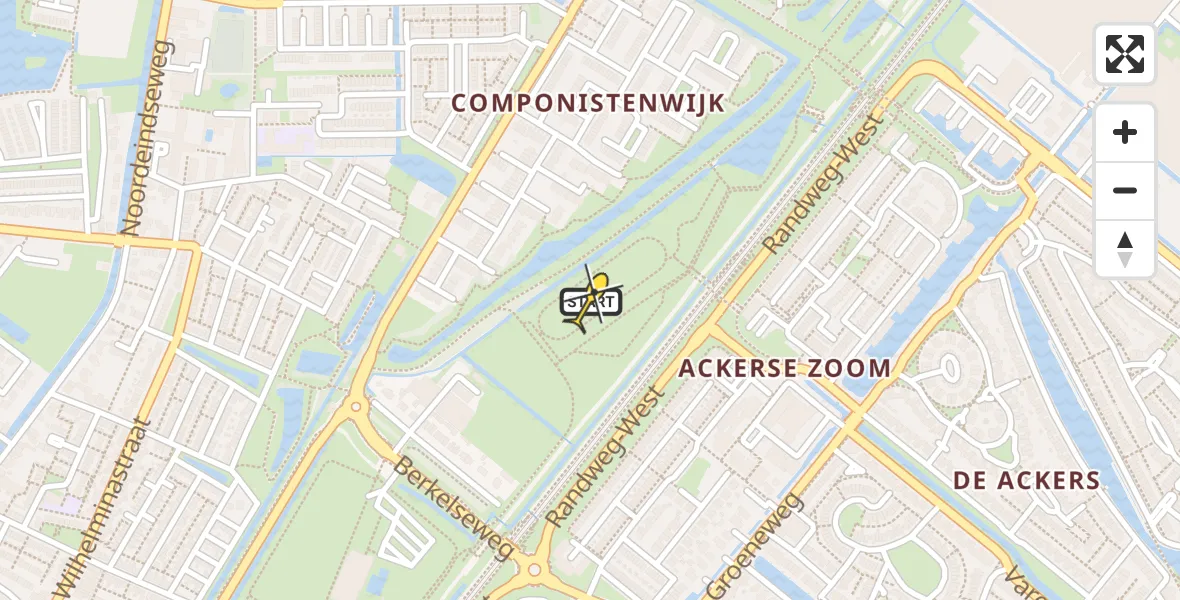 Routekaart van de vlucht: Lifeliner 2 naar Bergschenhoek, Landscheiding Noord