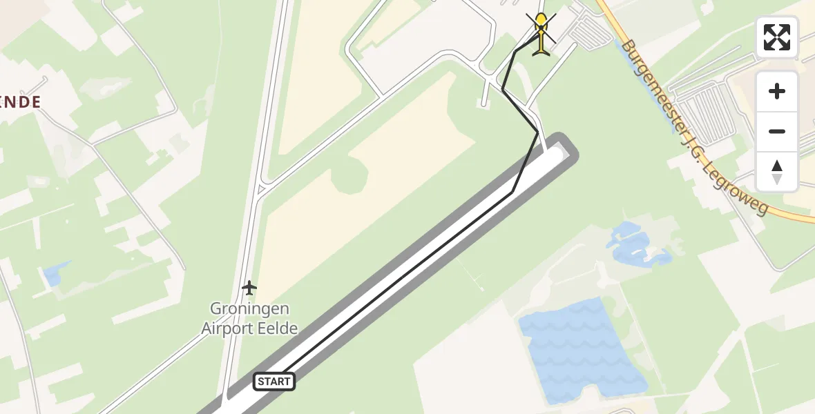 Routekaart van de vlucht: Lifeliner 4 naar Groningen Airport Eelde, Machlaan