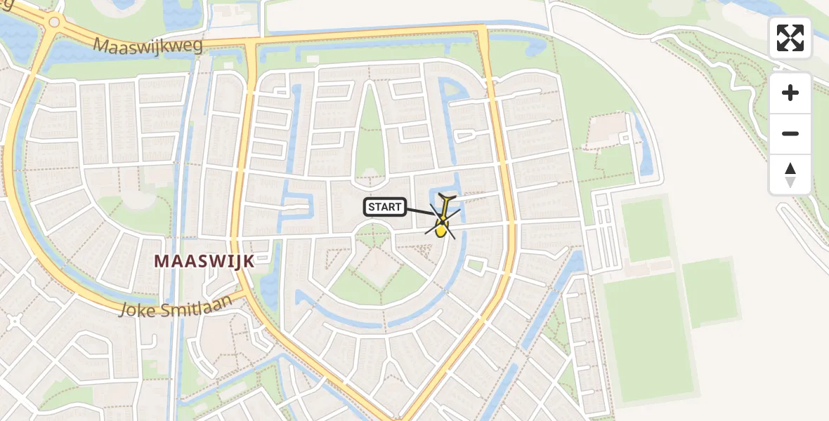 Routekaart van de vlucht: Lifeliner 2 naar Spijkenisse, Sientje Mesdag-van Houtenstraat