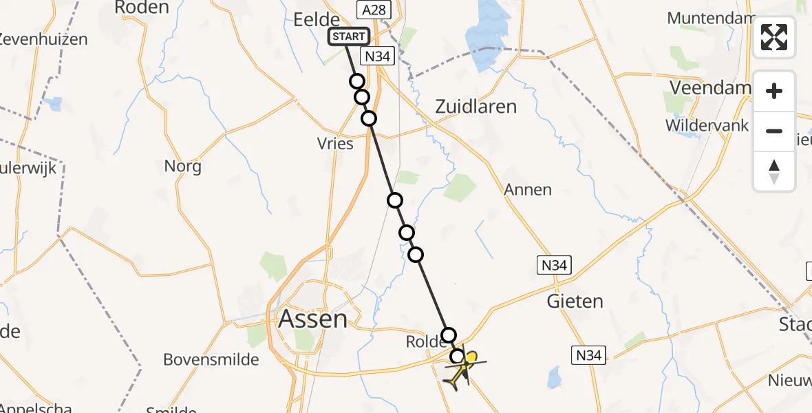 Routekaart van de vlucht: Lifeliner 4 naar Nooitgedacht, Bolhuisgat