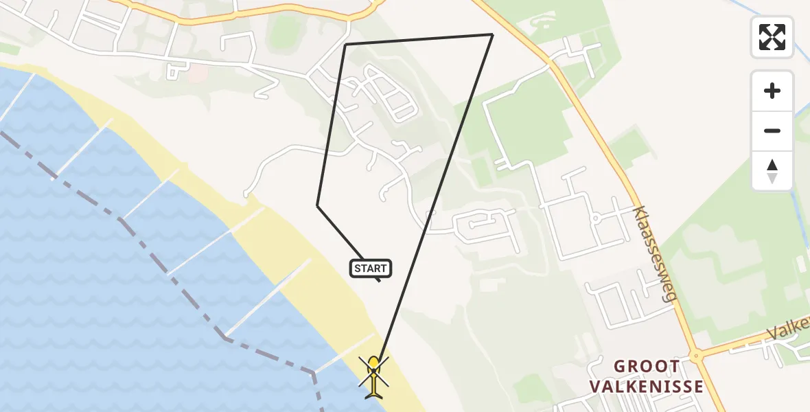 Routekaart van de vlucht: Lifeliner 2 naar Biggekerke, Strand Biggekerke
