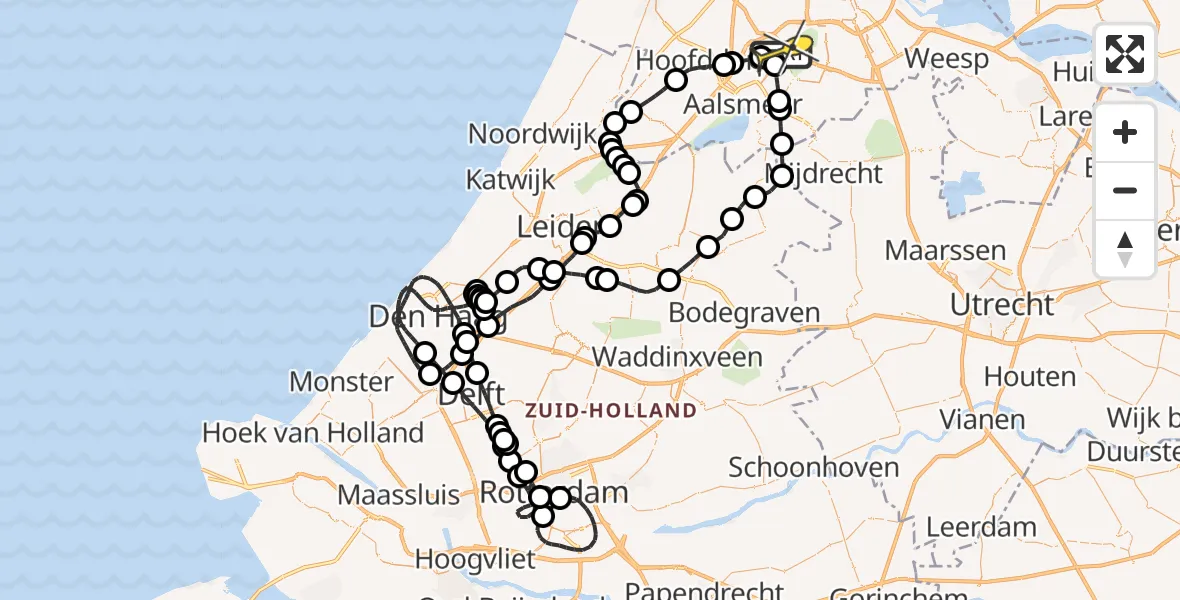 Routekaart van de vlucht: Politieheli naar Schiphol, Loevesteinse Randweg