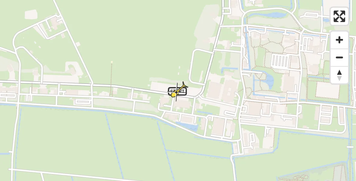 Routekaart van de vlucht: Ambulanceheli naar Vliegbasis Leeuwarden, Keegsdijkje