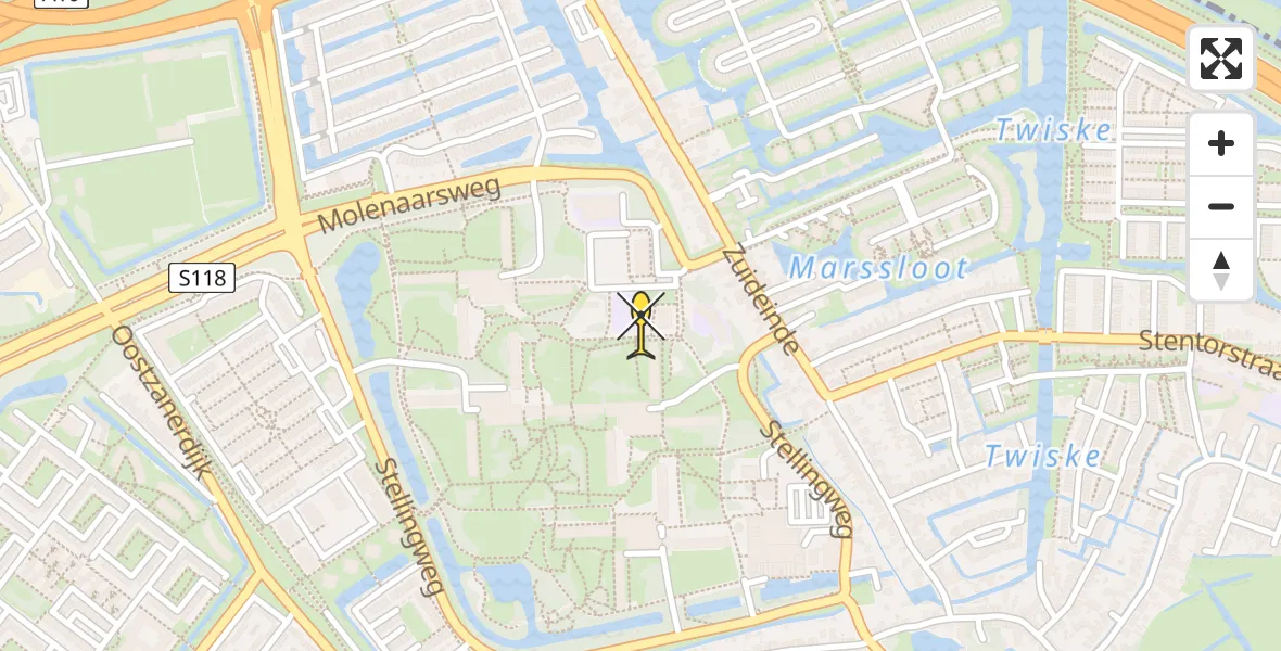 Routekaart van de vlucht: Lifeliner 1 naar Amsterdam