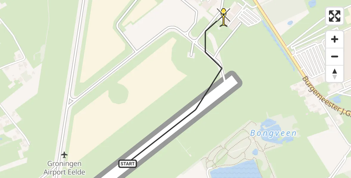 Routekaart van de vlucht: Lifeliner 4 naar Groningen Airport Eelde, Machlaan
