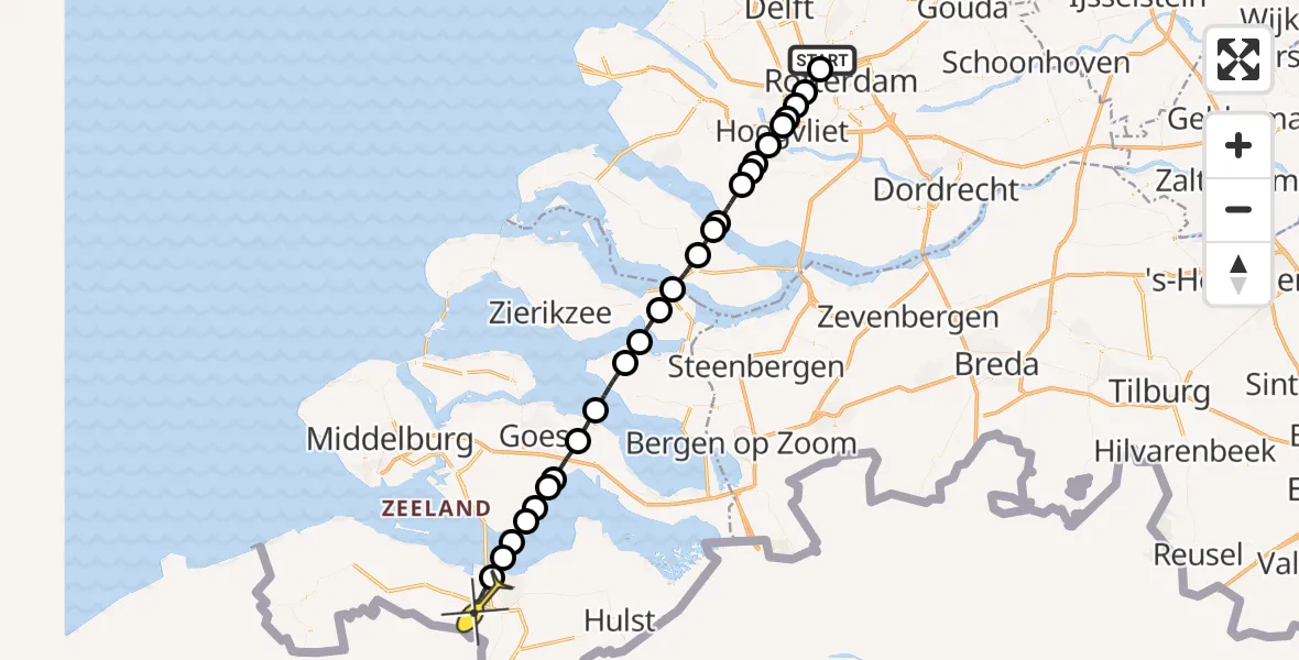 Routekaart van de vlucht: Lifeliner 2 naar Hoek, Brandenburgbaan