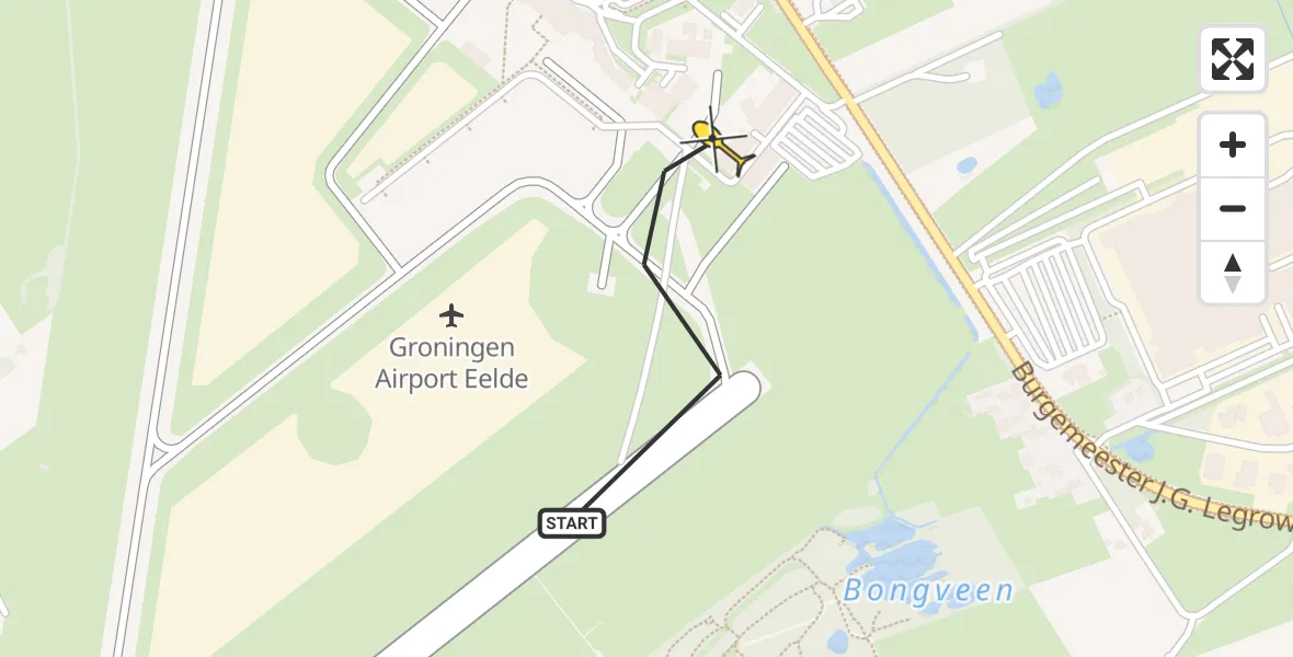Routekaart van de vlucht: Lifeliner 4 naar Groningen Airport Eelde, Machlaan