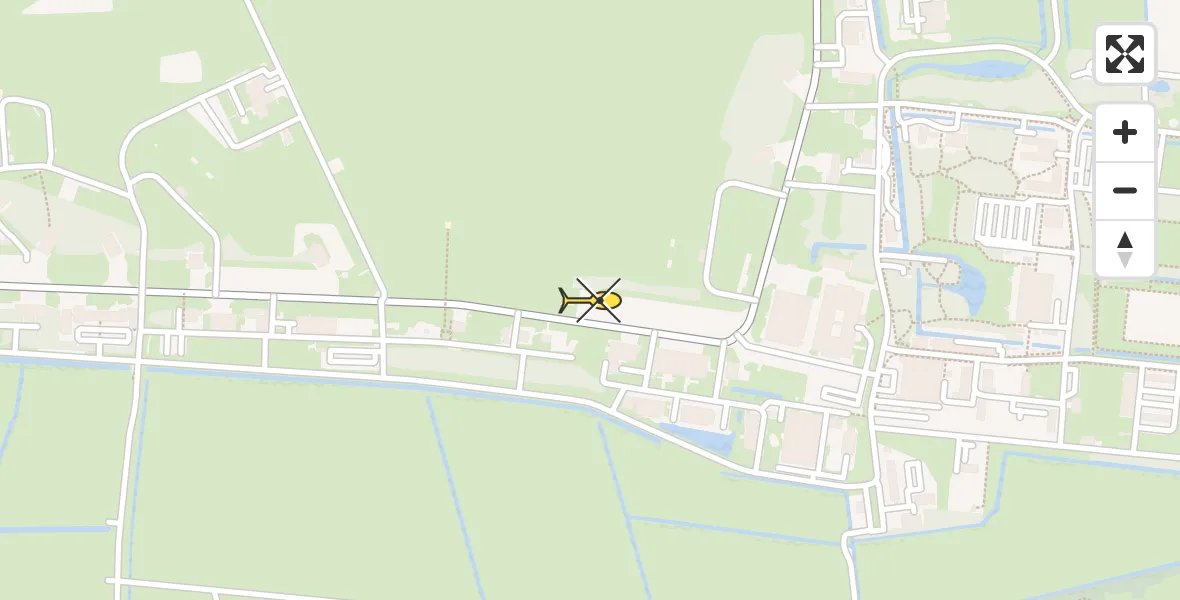 Routekaart van de vlucht: Ambulanceheli naar Vliegbasis Leeuwarden