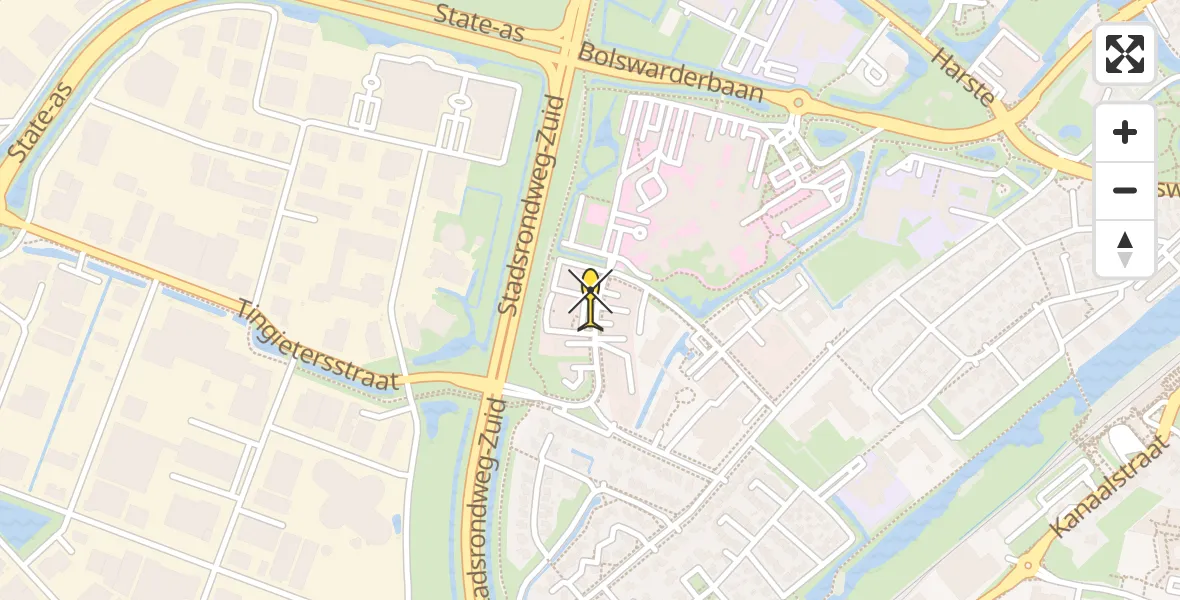 Routekaart van de vlucht: Ambulanceheli naar Sneek