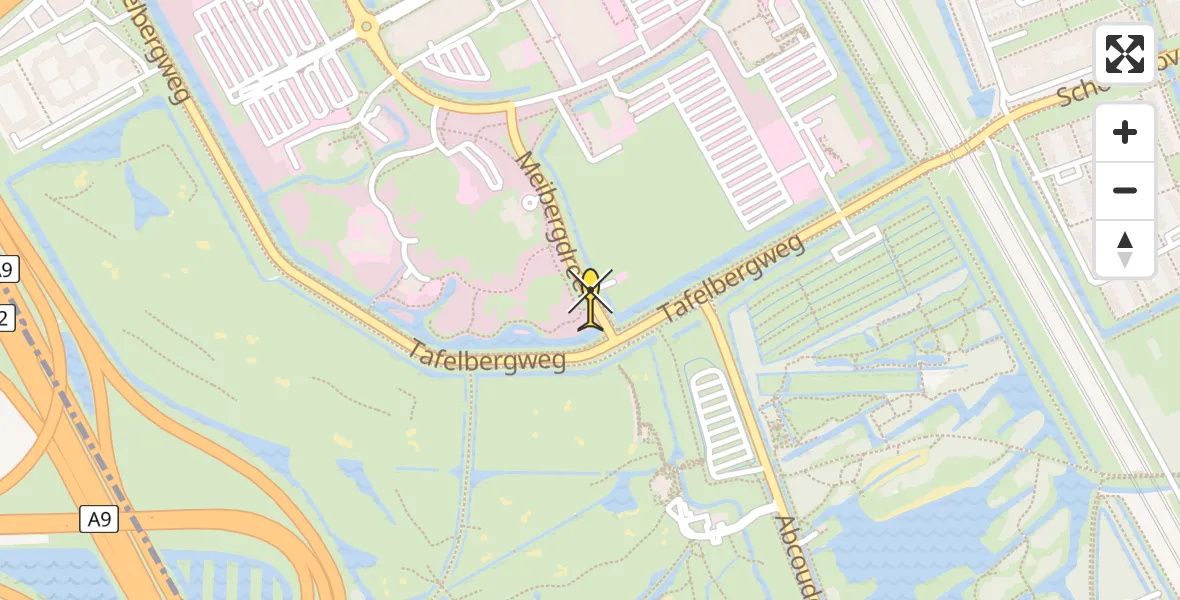 Routekaart van de vlucht: Lifeliner 1 naar Academisch Medisch Centrum (AMC)