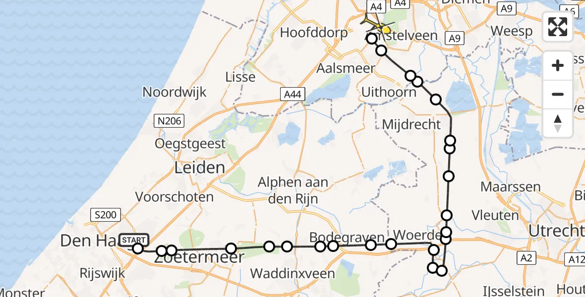 Routekaart van de vlucht: Politiehelikopter naar Schiphol, Schrepelpad