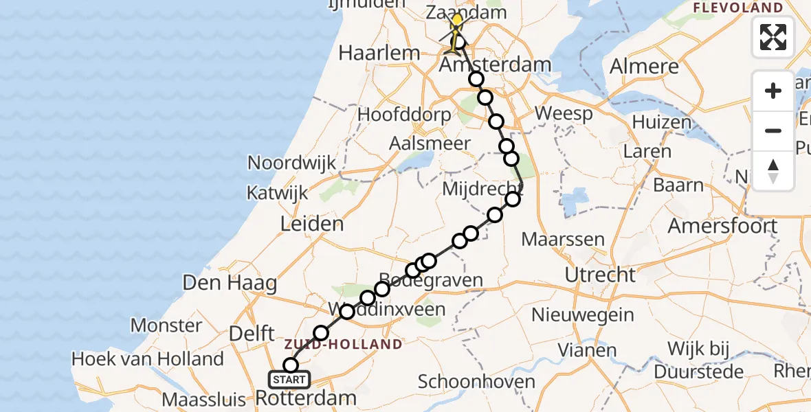 Routekaart van de vlucht: Lifeliner 2 naar Amsterdam Heliport, Doenkadepad