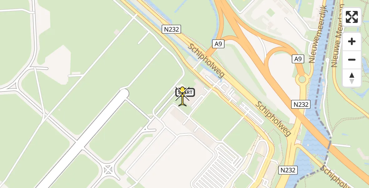 Routekaart van de vlucht: Politieheli naar Schiphol, Walaardt Sacréstraat