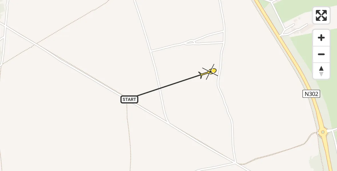 Routekaart van de vlucht: Politiehelikopter naar Ermelo, Flevoweg