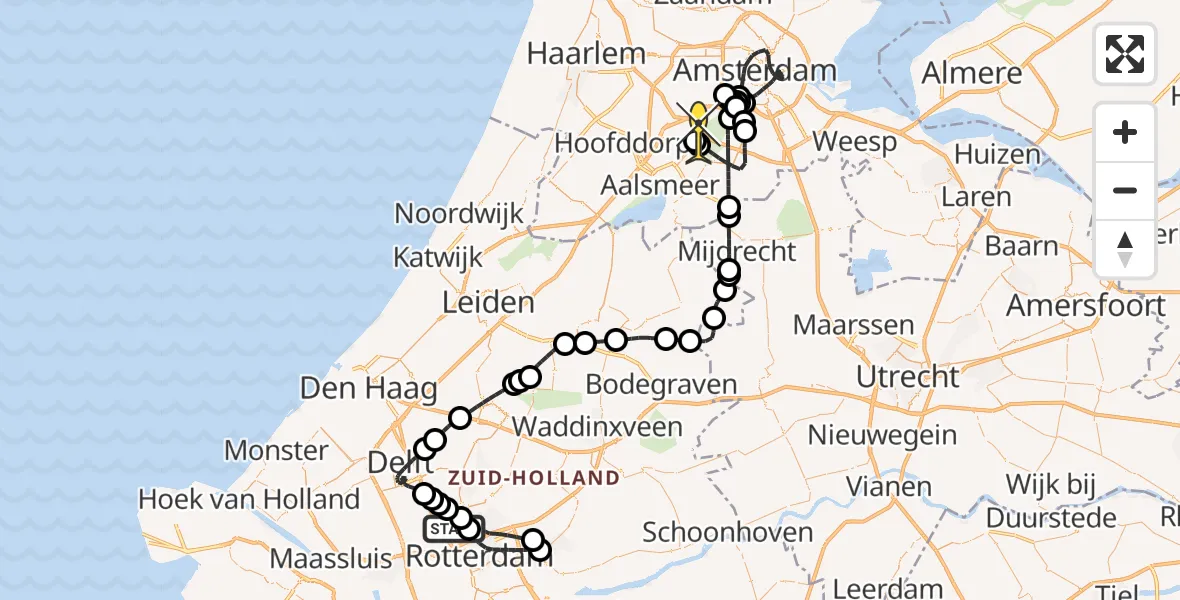 Routekaart van de vlucht: Politieheli naar Schiphol, Willemijn van der Gootpad