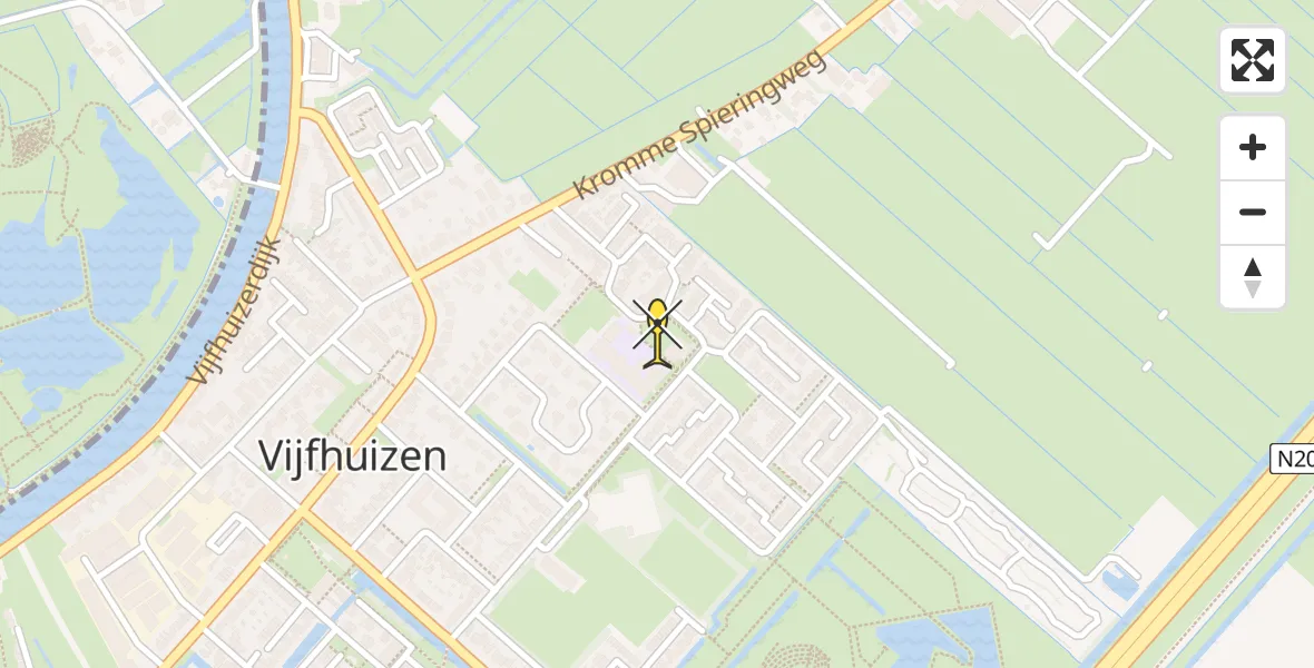 Routekaart van de vlucht: Lifeliner 1 naar Vijfhuizen