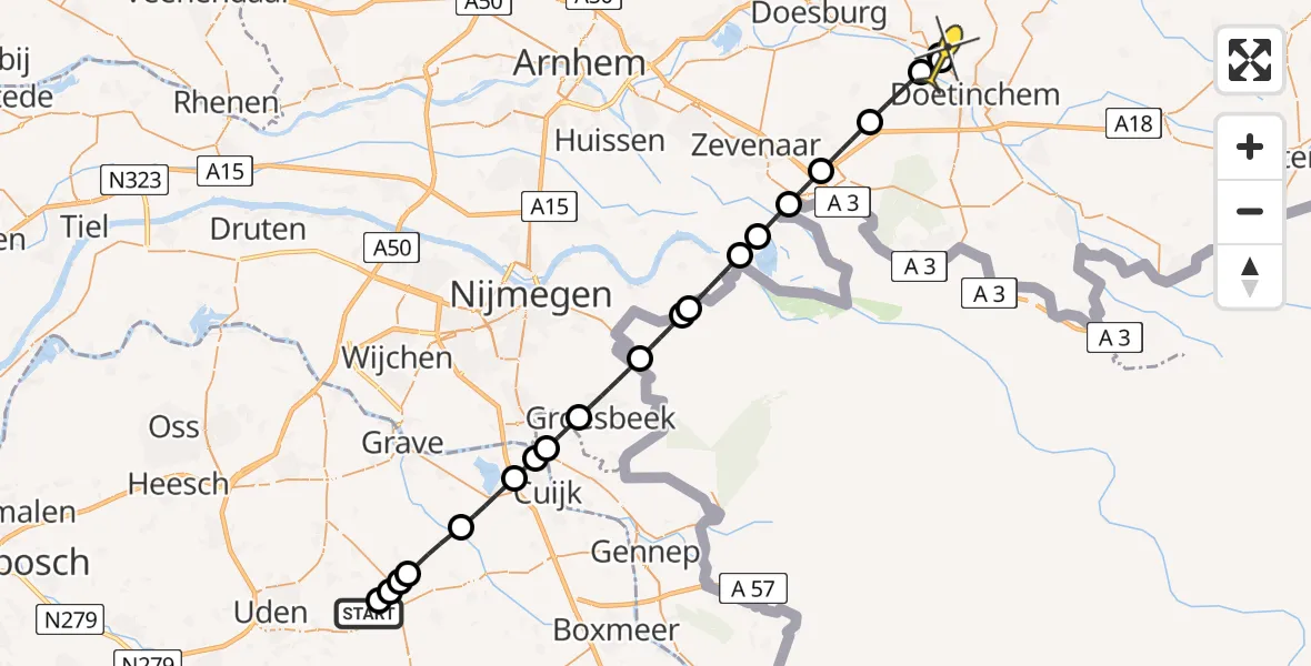 Routekaart van de vlucht: Lifeliner 3 naar Doetinchem, Voorpeel