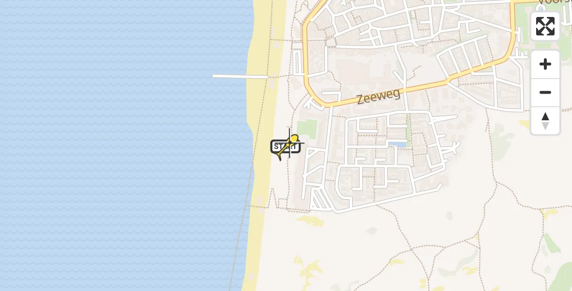 Routekaart van de vlucht: Lifeliner 1 naar Egmond aan Zee, Dr. Helleboulevard