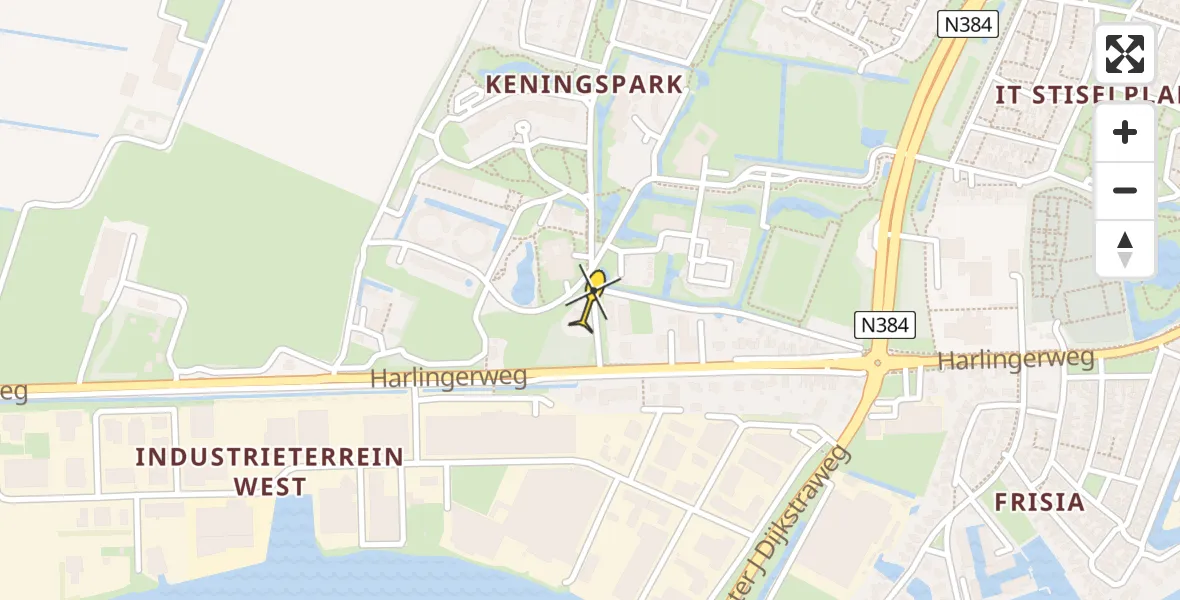 Routekaart van de vlucht: Lifeliner 4 naar Franeker