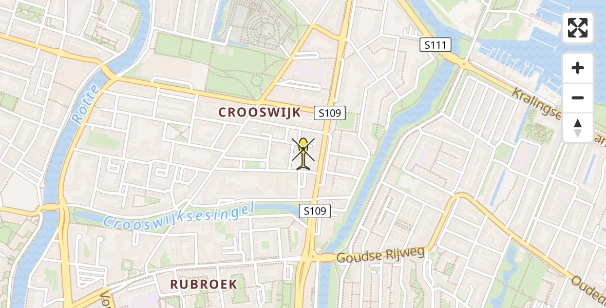 Routekaart van de vlucht: Lifeliner 2 naar Rotterdam