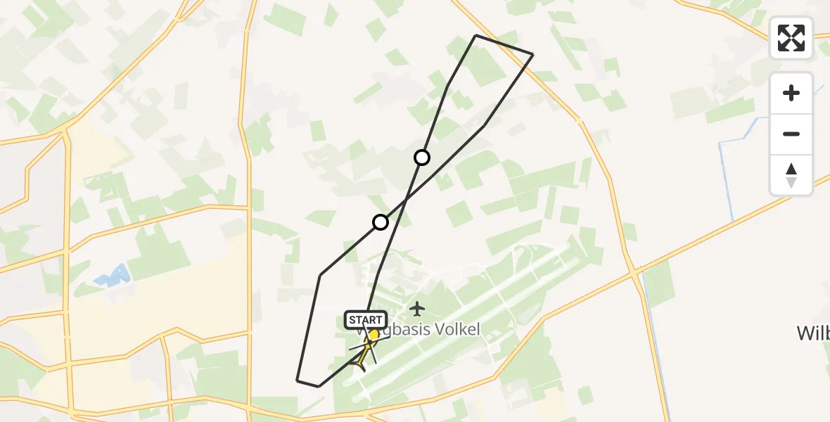 Routekaart van de vlucht: Lifeliner 3 naar Vliegbasis Volkel, Houtvennen