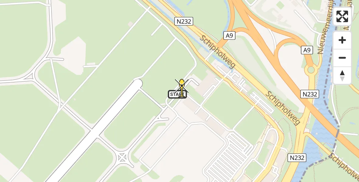 Routekaart van de vlucht: Politiehelikopter naar Schiphol, Thermiekstraat