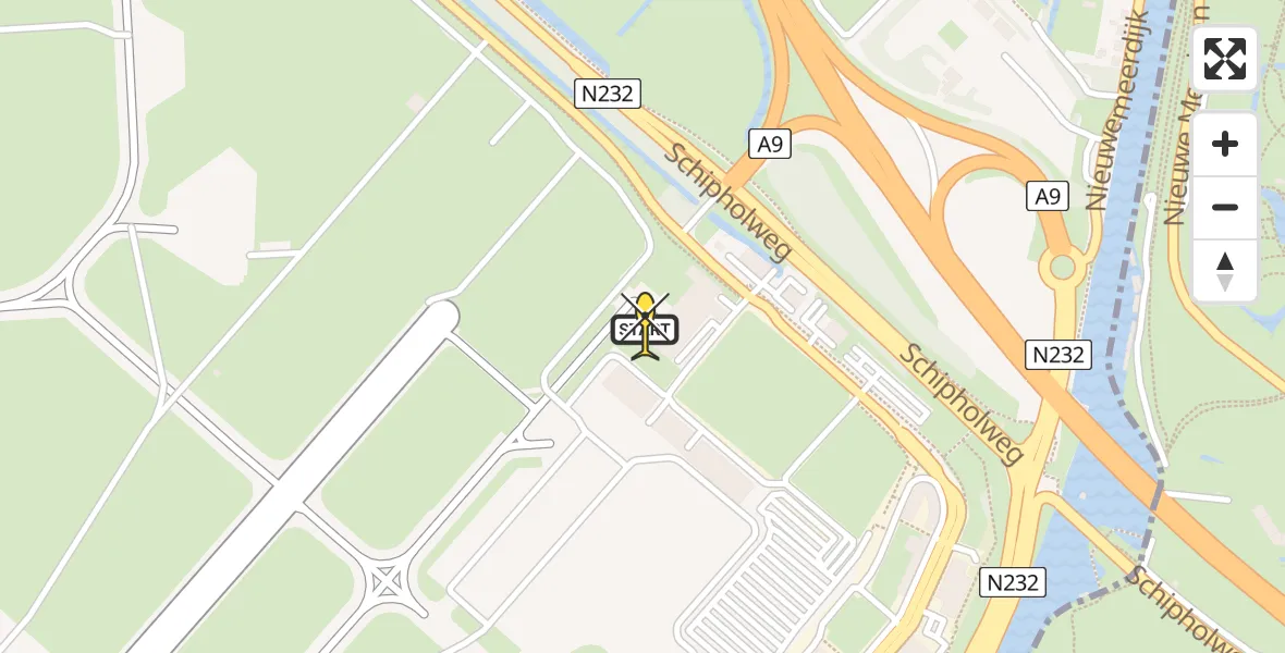 Vluchtroute Politiehelikopter van Schiphol naar Schiphol