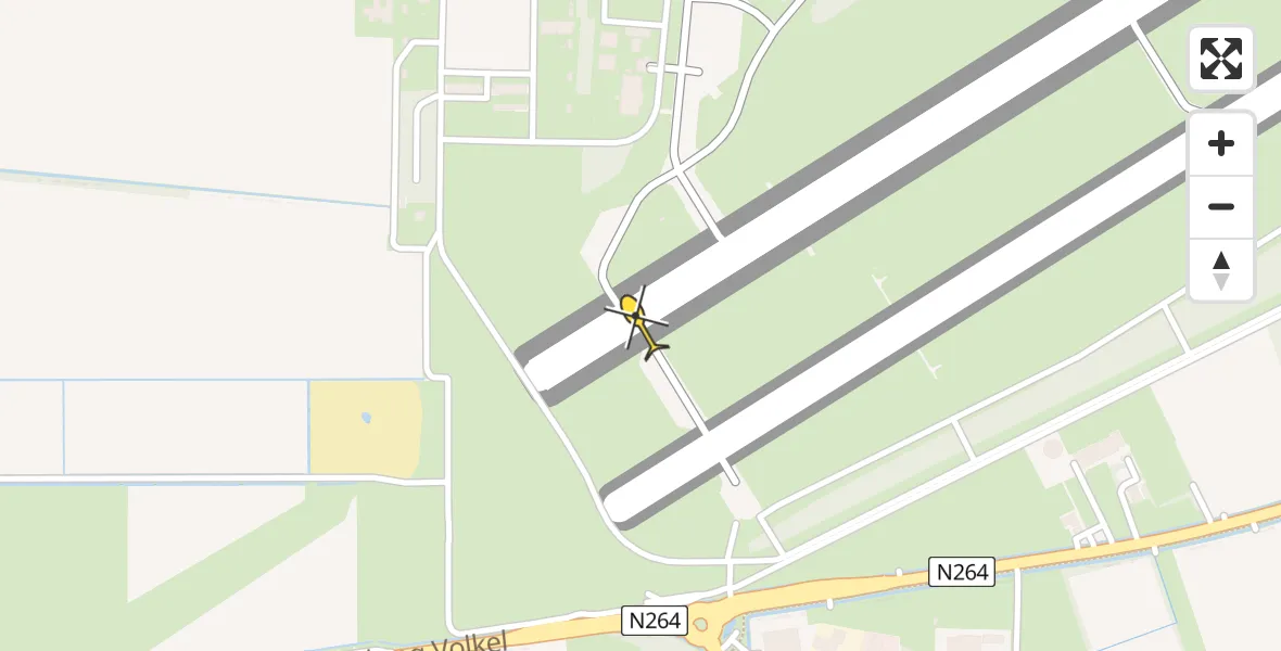 Routekaart van de vlucht: Lifeliner 3 naar Vliegbasis Volkel