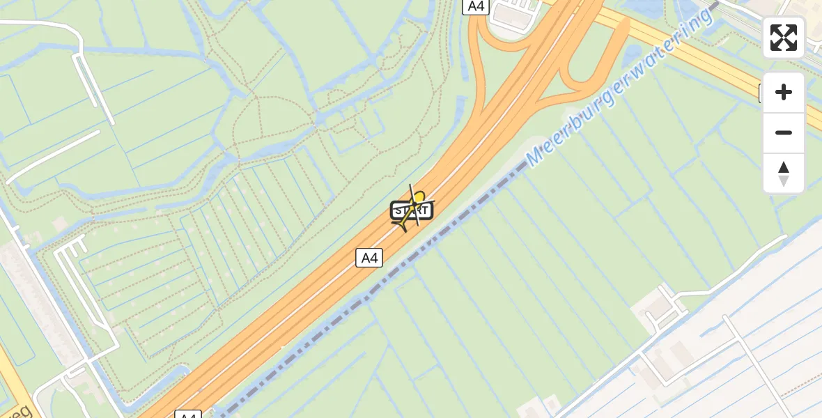 Routekaart van de vlucht: Lifeliner 2 naar Leiden