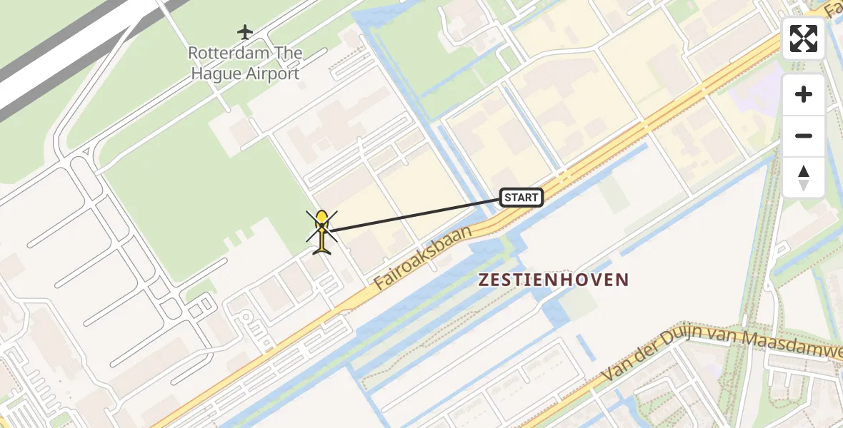 Routekaart van de vlucht: Lifeliner 2 naar Rotterdam The Hague Airport, Brandenburgbaan