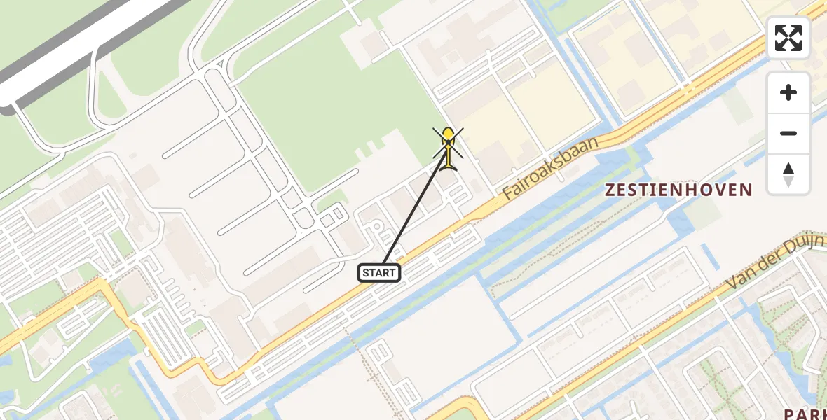 Routekaart van de vlucht: Lifeliner 2 naar Rotterdam The Hague Airport, Brandenburgbaan