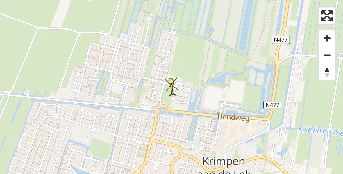 Routekaart van de vlucht: Lifeliner 2 naar Krimpen aan de Lek