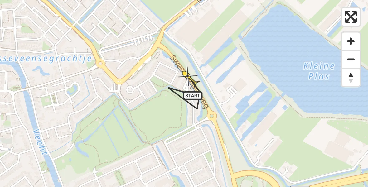 Routekaart van de vlucht: Politiehelikopter naar Maarssen, Sweserengseweg