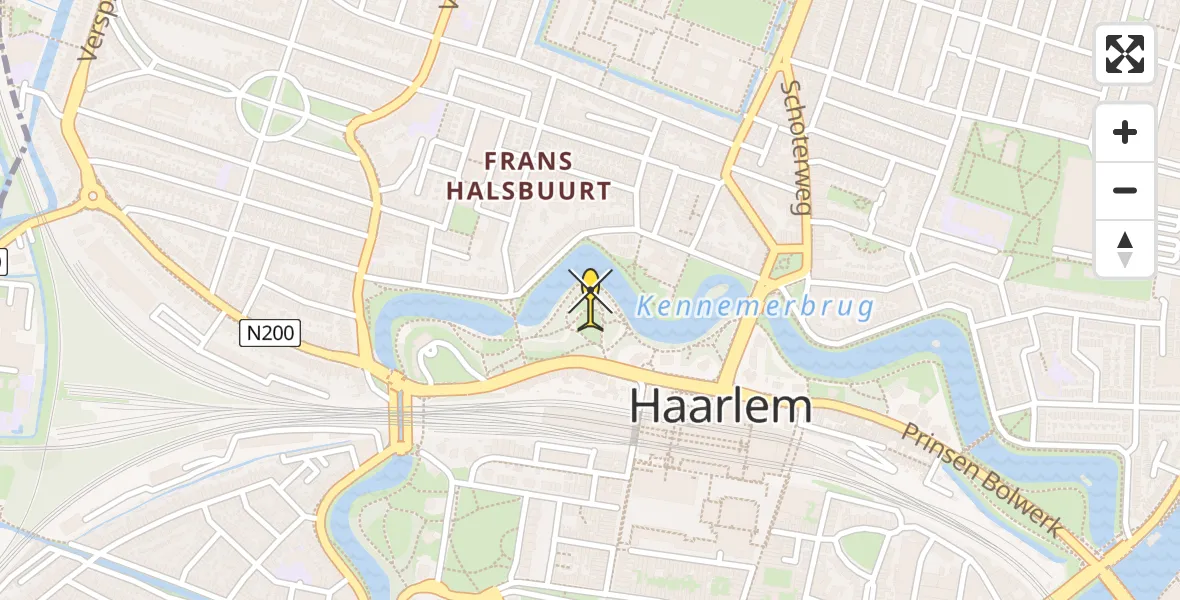 Routekaart van de vlucht: Lifeliner 1 naar Haarlem