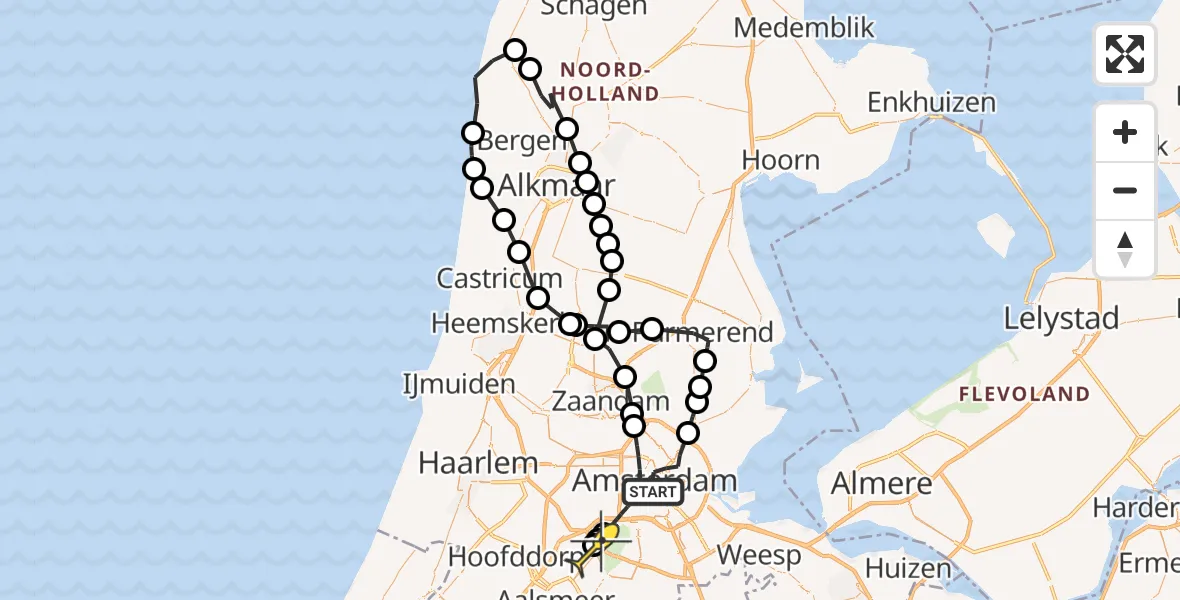 Routekaart van de vlucht: Politieheli naar Schiphol, Reguliersdwarsstraat