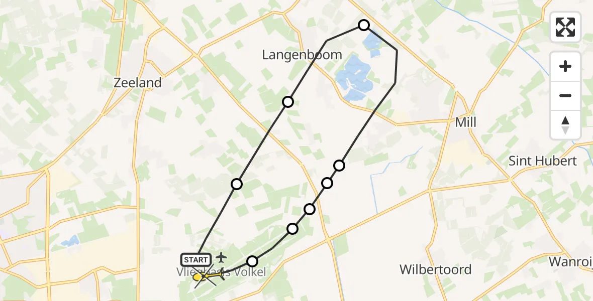Routekaart van de vlucht: Lifeliner 3 naar Vliegbasis Volkel, Houtvennen